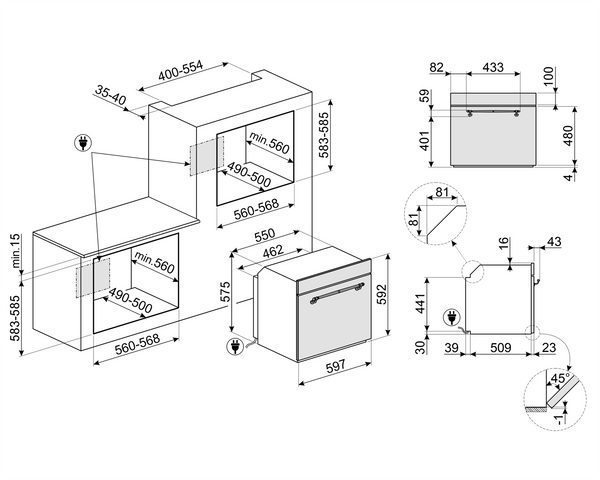 Forno Ventilato 60 cm SF700AO Smeg