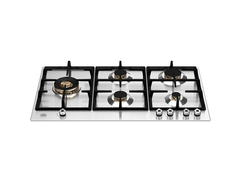 Ⓜ️🔵🔵🔵 BERTAZZONI P905LPROX - Piano Cottura a Gas, 90 cm, Acciaio Inox, Serie Professional, Dual Wok Laterale