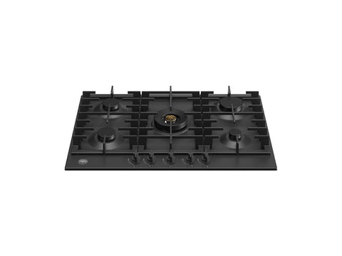 Ⓜ️🔵🔵🔵 BERTAZZONI P755CMODNE - Piano Cottura a Gas, 75 cm, Nero Opaco, Serie Modern, Wok Centrale