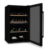 Ⓜ️🔵🔵🔵 LES PETITS CHAMPS CAVCDB32 - Cantinetta DUAL ZONE, Total Black per 32 bottiglie, 2 zone di temperatura, NERA, 3 ripiani in legno, SILENZIOSA, vetro anti-UV, ANTIVIBRAZIONE