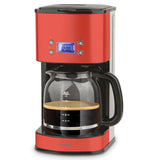 Ⓜ️🔵🔵🔵 H.Koenig MG30 Rossa - Macchina per caffè americano, ROSSA E INOX, vetro e inox, 1,8 litri, display LCD, funzione per mantenere il caffè caldo