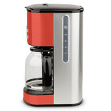 Ⓜ️🔵🔵🔵 H.Koenig MG30 Rossa - Macchina per caffè americano, ROSSA E INOX, vetro e inox, 1,8 litri, display LCD, funzione per mantenere il caffè caldo