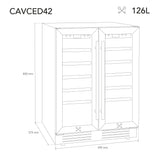 Ⓜ️🔵🔵🔵 LES PETITS CHAMPS CAVCED42 - Cantinetta per 42 bottiglie, 2 ZONE di temperatura, No-Frost, anti-UV, SILENZIOSA, filtro carbone, ANTIVIBRAZIONE