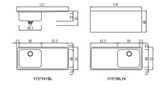 Ⓜ️🔵🔵🔵👌 Alpes 117/1V1SL oppure 117/1SL1V - Lavello da incasso 51x117 cm, con una vasca raggio 60 posizionata a sinistra o destra e scivolo liscio